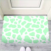 Teal And White Cow Print Door Mat-grizzshop