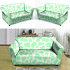 Teal And White Cow Print Loveseat Cover-grizzshop