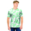 Teal And White Cow Print Men T Shirt-grizzshop