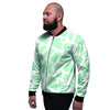 Teal And White Cow Print Men's Bomber Jacket-grizzshop