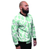 Teal And White Cow Print Men's Bomber Jacket-grizzshop