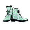 Teal And White Cow Print Men's Boots-grizzshop