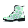 Teal And White Cow Print Men's Boots-grizzshop