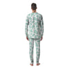 Teal And White Cow Print Men's Pajamas-grizzshop