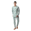 Teal And White Cow Print Men's Pajamas-grizzshop