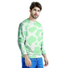 Teal And White Cow Print Men's Sweatshirt-grizzshop