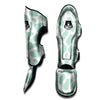 Teal And White Cow Print Muay Thai Shin Guard-grizzshop