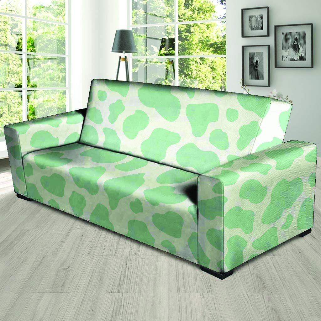 Teal And White Cow Print Sofa Cover-grizzshop