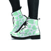 Teal And White Cow Print Women's Boots-grizzshop