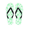 Teal And White Cow Print Women's Flip Flops-grizzshop