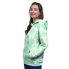 Teal And White Cow Print Women's Hoodie-grizzshop