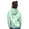 Teal And White Cow Print Women's Hoodie-grizzshop