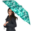 Teal Camo And Camouflage Print Umbrella-grizzshop