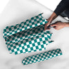 Teal Checkered Flag Print Umbrella-grizzshop