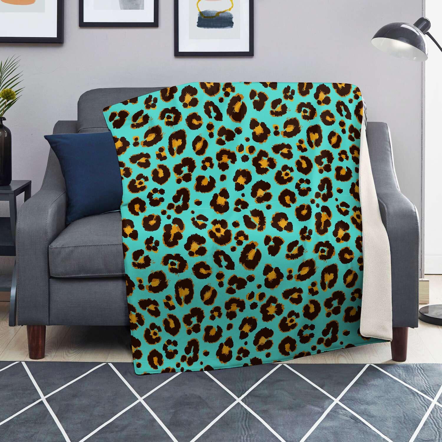 Teal Cheetah Blanket-grizzshop