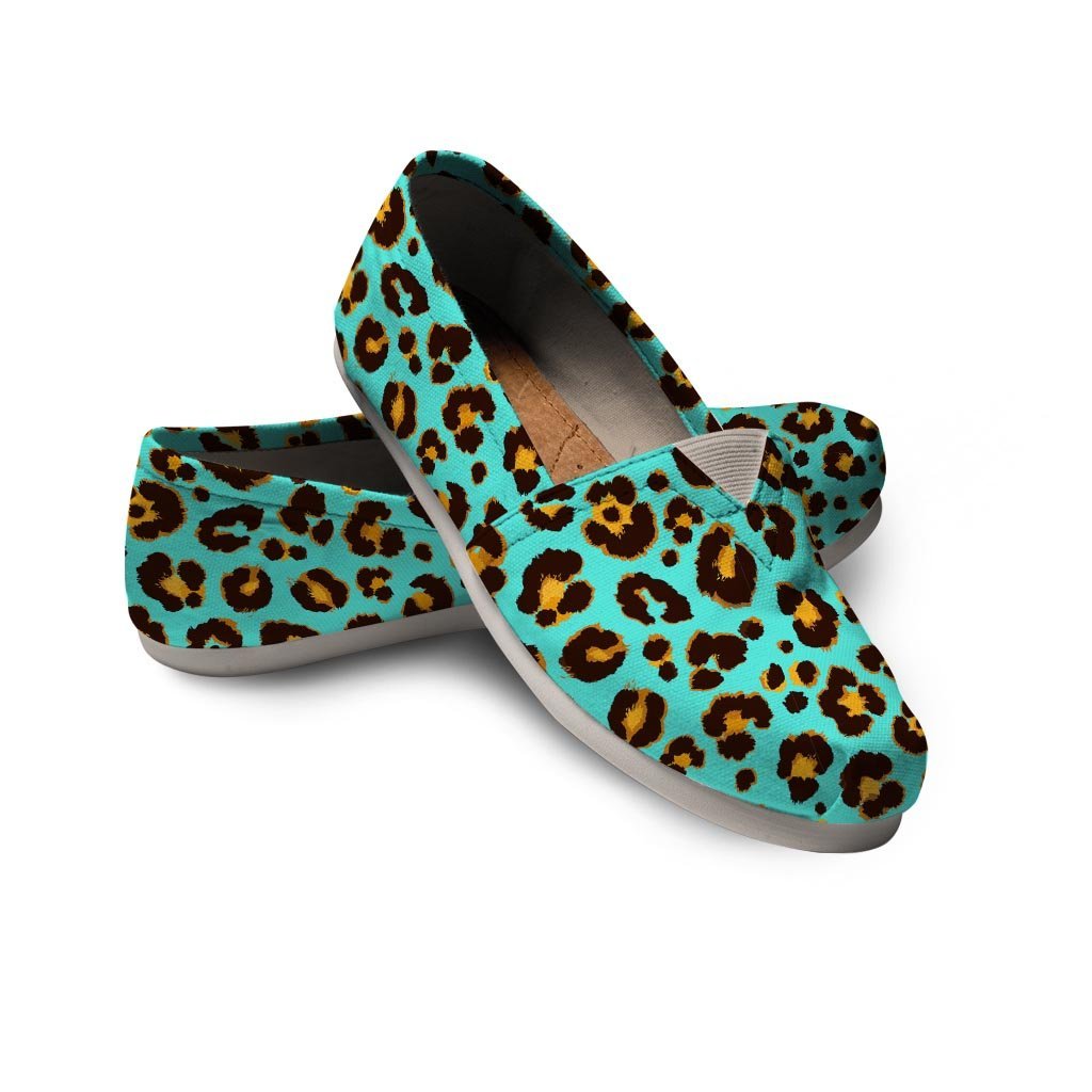Teal Cheetah Canvas Shoes-grizzshop