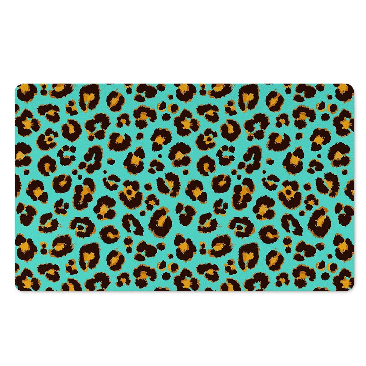 Teal Cheetah Door Mat-grizzshop