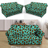 Teal Cheetah Loveseat Cover-grizzshop