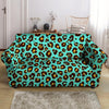 Teal Cheetah Loveseat Cover-grizzshop