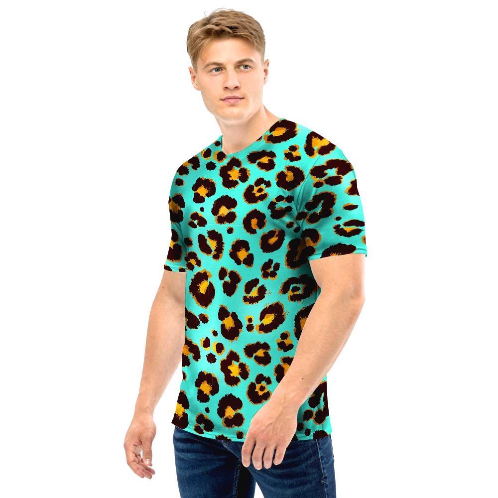 Teal Cheetah Men T Shirt-grizzshop