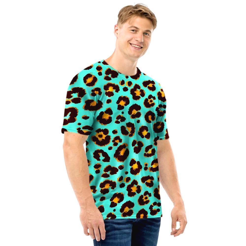 Teal Cheetah Men T Shirt-grizzshop