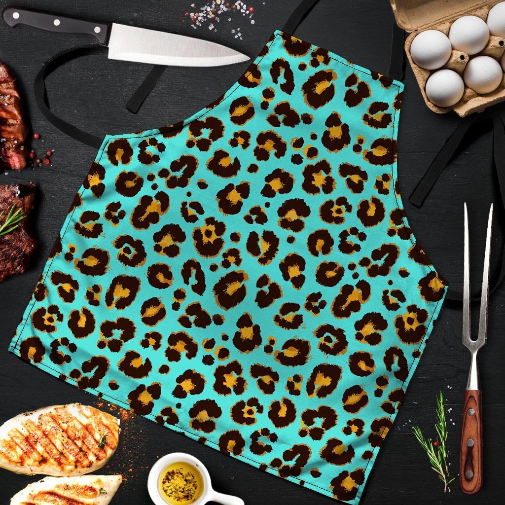 Teal Cheetah Men's Apron-grizzshop