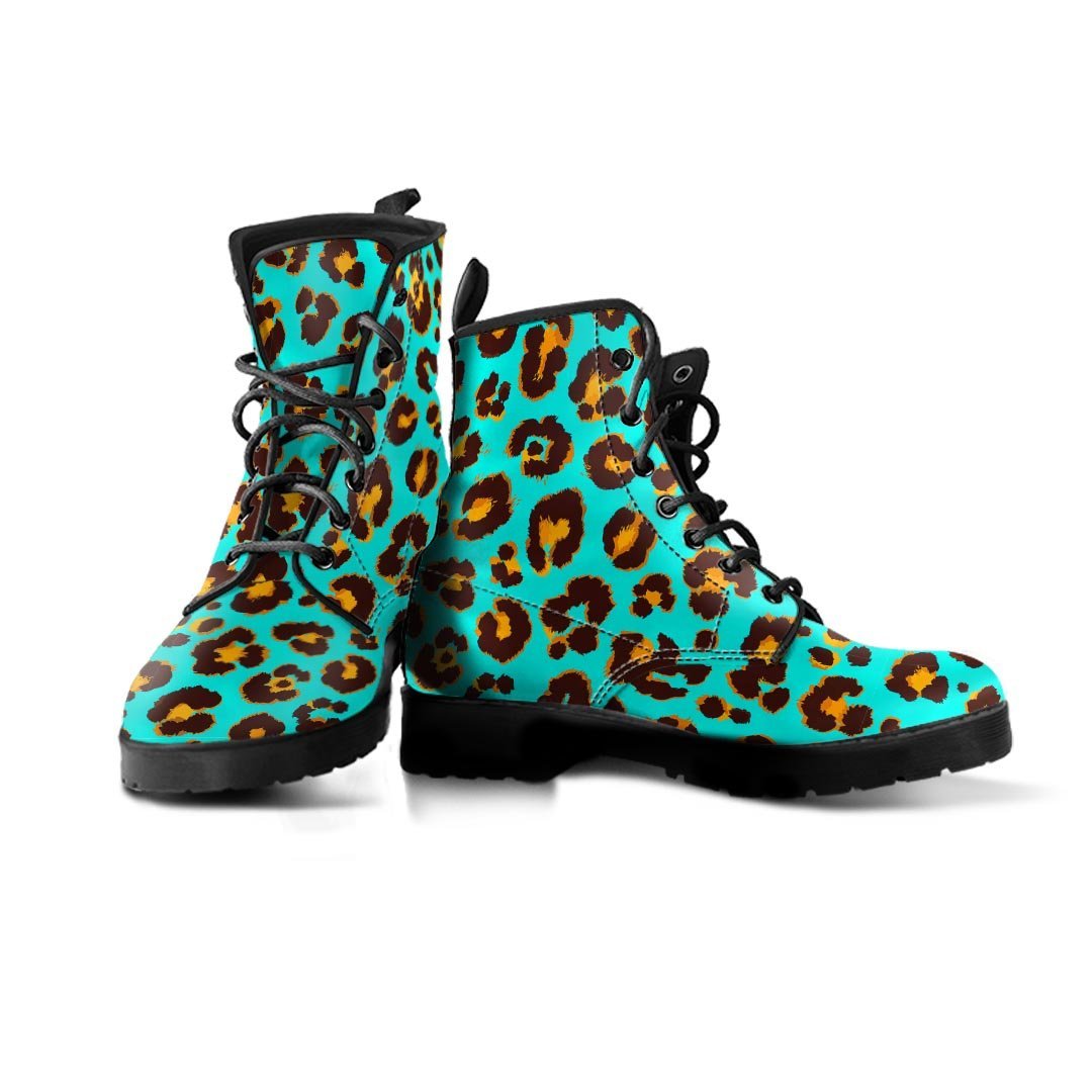 Teal Cheetah Men's Boots-grizzshop