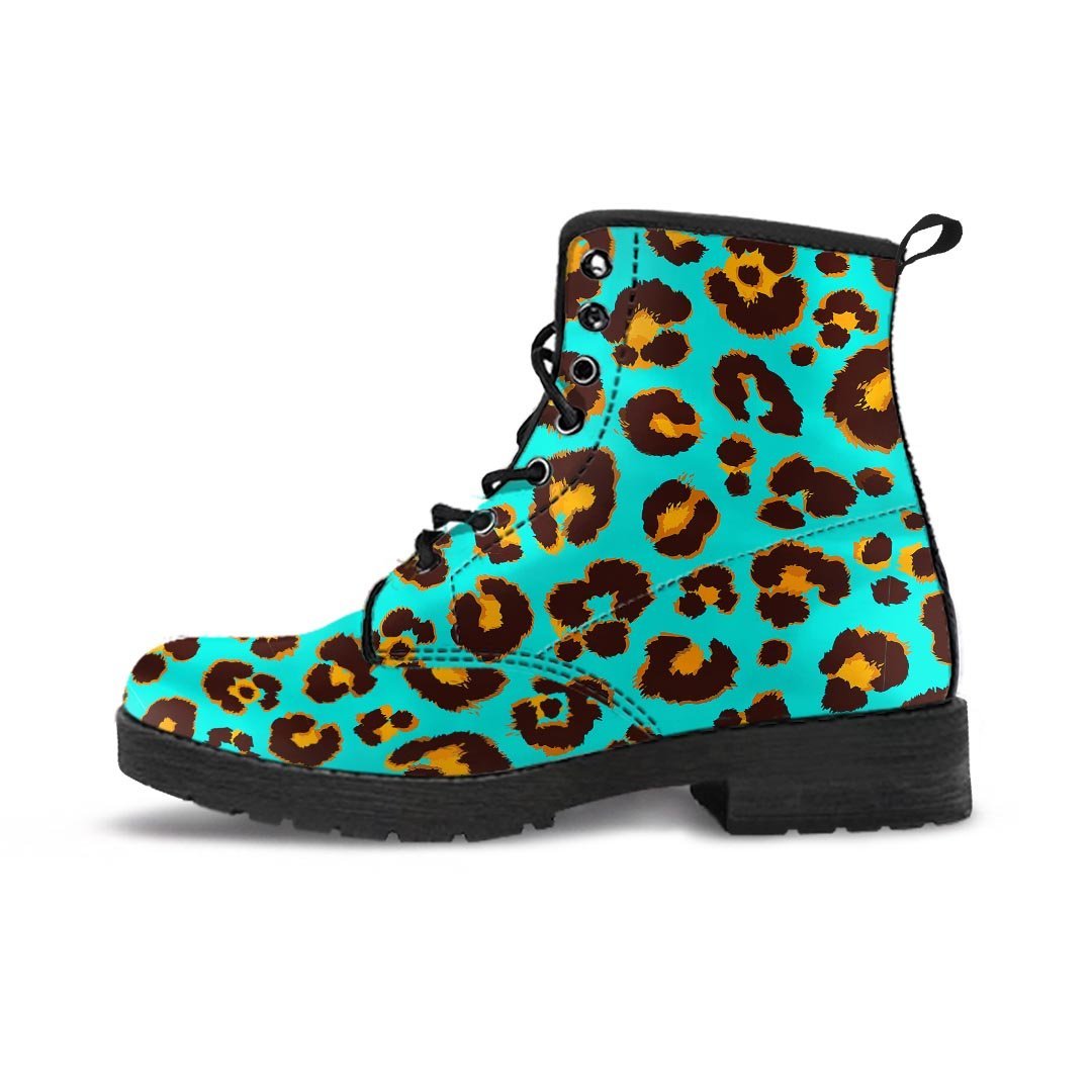 Teal Cheetah Men's Boots-grizzshop