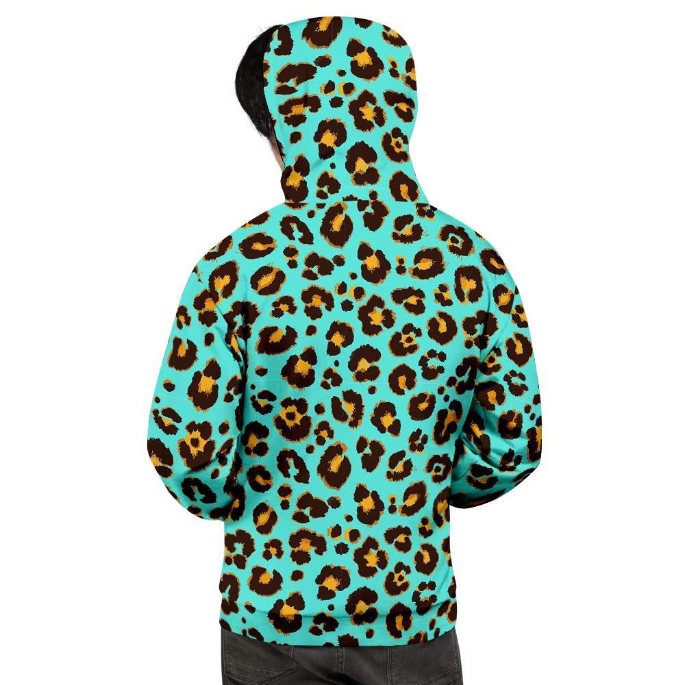 Teal Cheetah Men's Hoodie-grizzshop