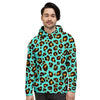 Teal Cheetah Men's Hoodie-grizzshop