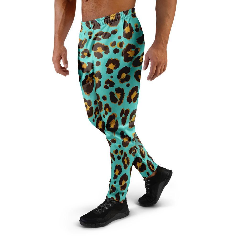Teal Cheetah Men's Joggers-grizzshop