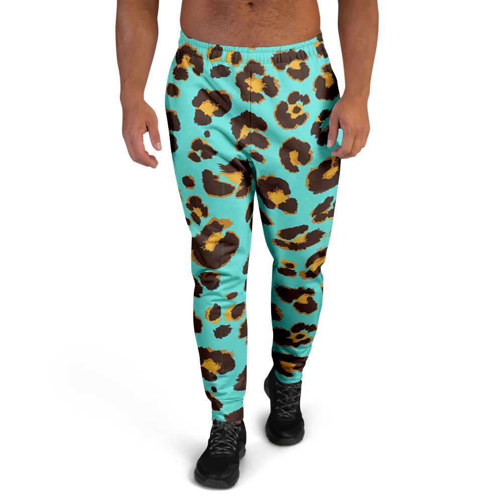 Teal Cheetah Men's Joggers-grizzshop