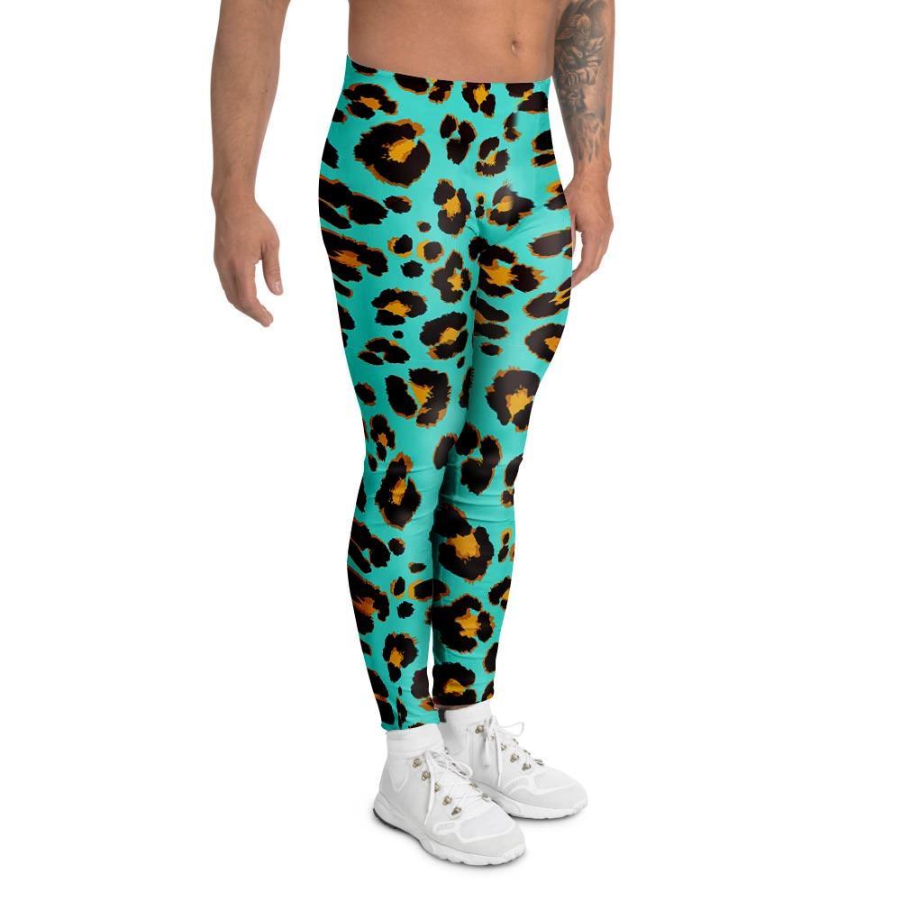 Teal Cheetah Men's Leggings-grizzshop