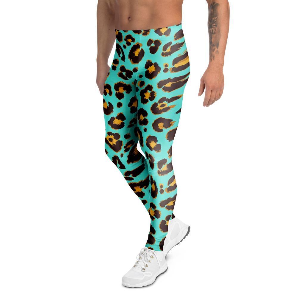 Teal Cheetah Men's Leggings-grizzshop