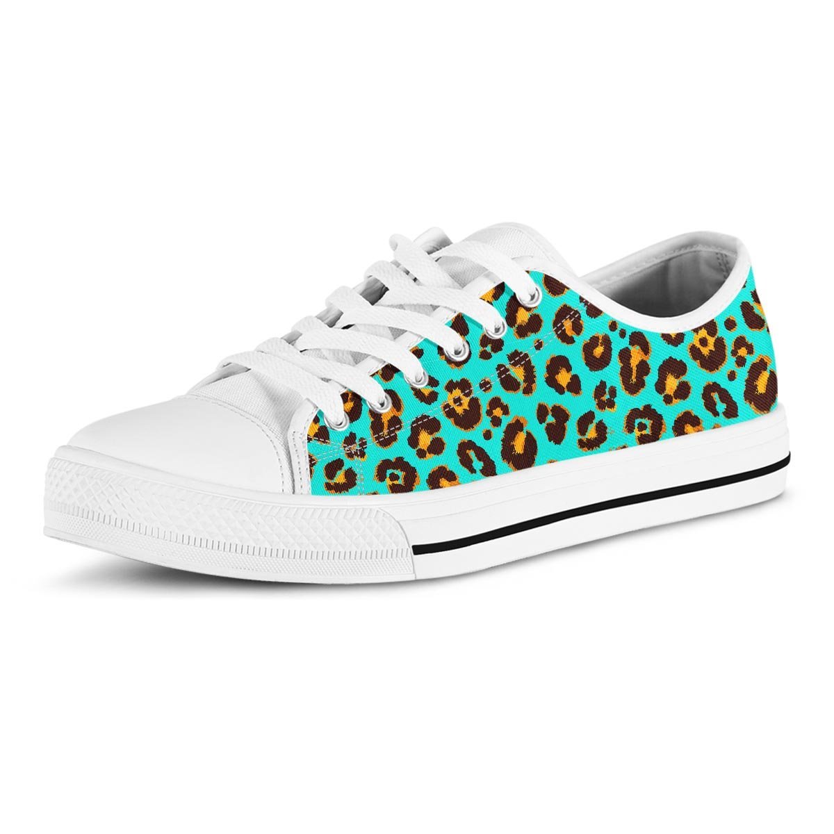 Teal Cheetah Men's Low Top Shoes-grizzshop