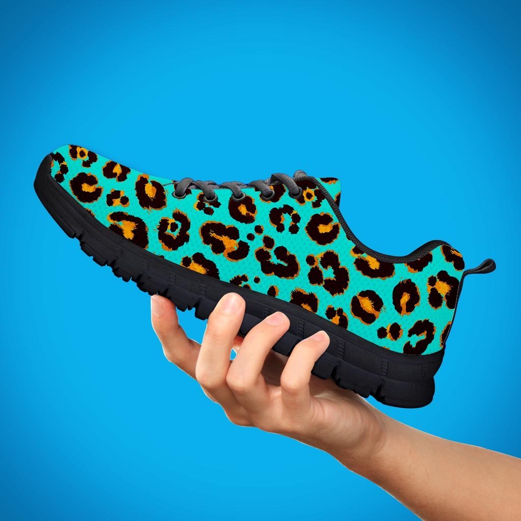 Teal Cheetah Men's Sneakers-grizzshop