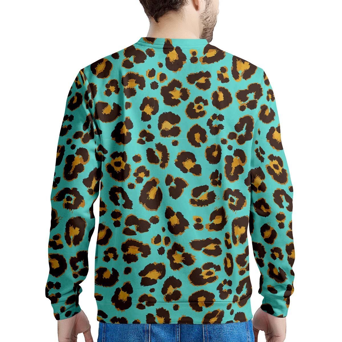 Teal Cheetah Men's Sweatshirt-grizzshop