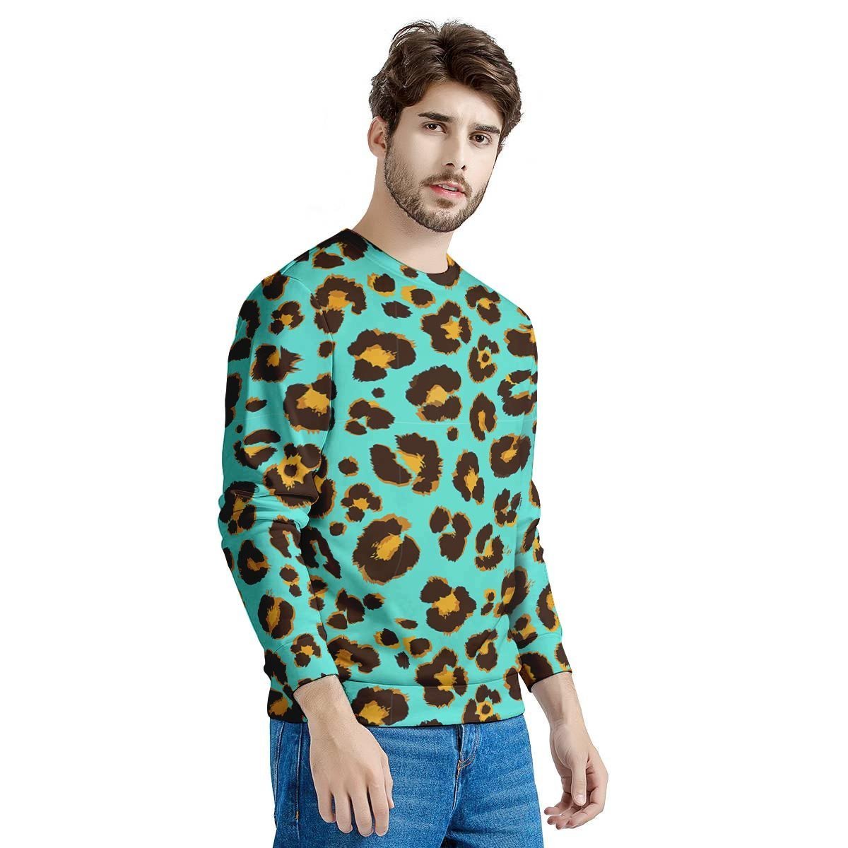 Teal Cheetah Men's Sweatshirt-grizzshop