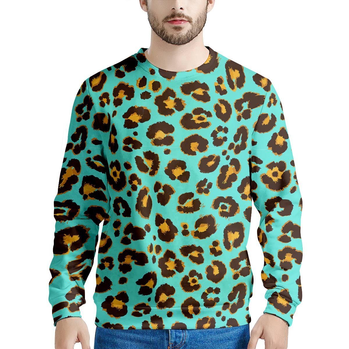 Teal Cheetah Men's Sweatshirt-grizzshop