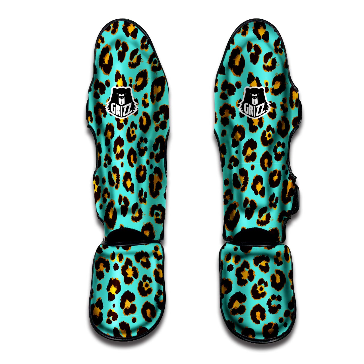 Teal Cheetah Muay Thai Shin Guard-grizzshop