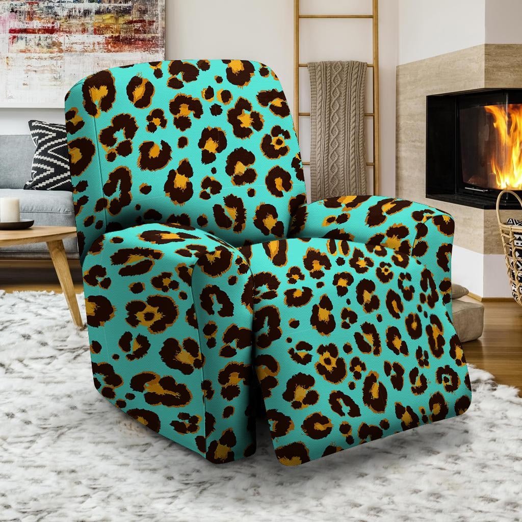 Teal Cheetah Recliner Cover-grizzshop