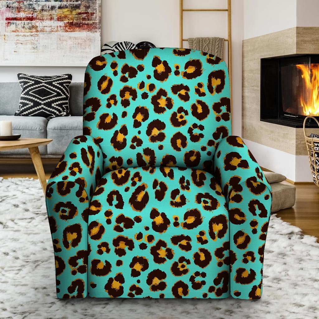 Teal Cheetah Recliner Cover-grizzshop