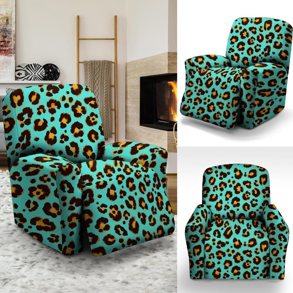 Teal Cheetah Recliner Cover-grizzshop