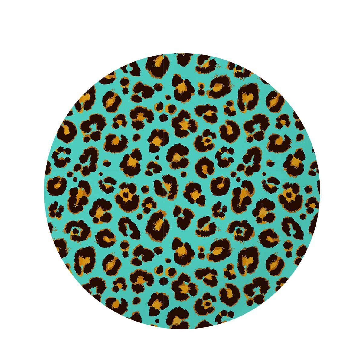 Teal Cheetah Round Rug-grizzshop