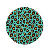 Teal Cheetah Round Rug-grizzshop