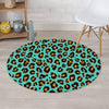 Teal Cheetah Round Rug-grizzshop