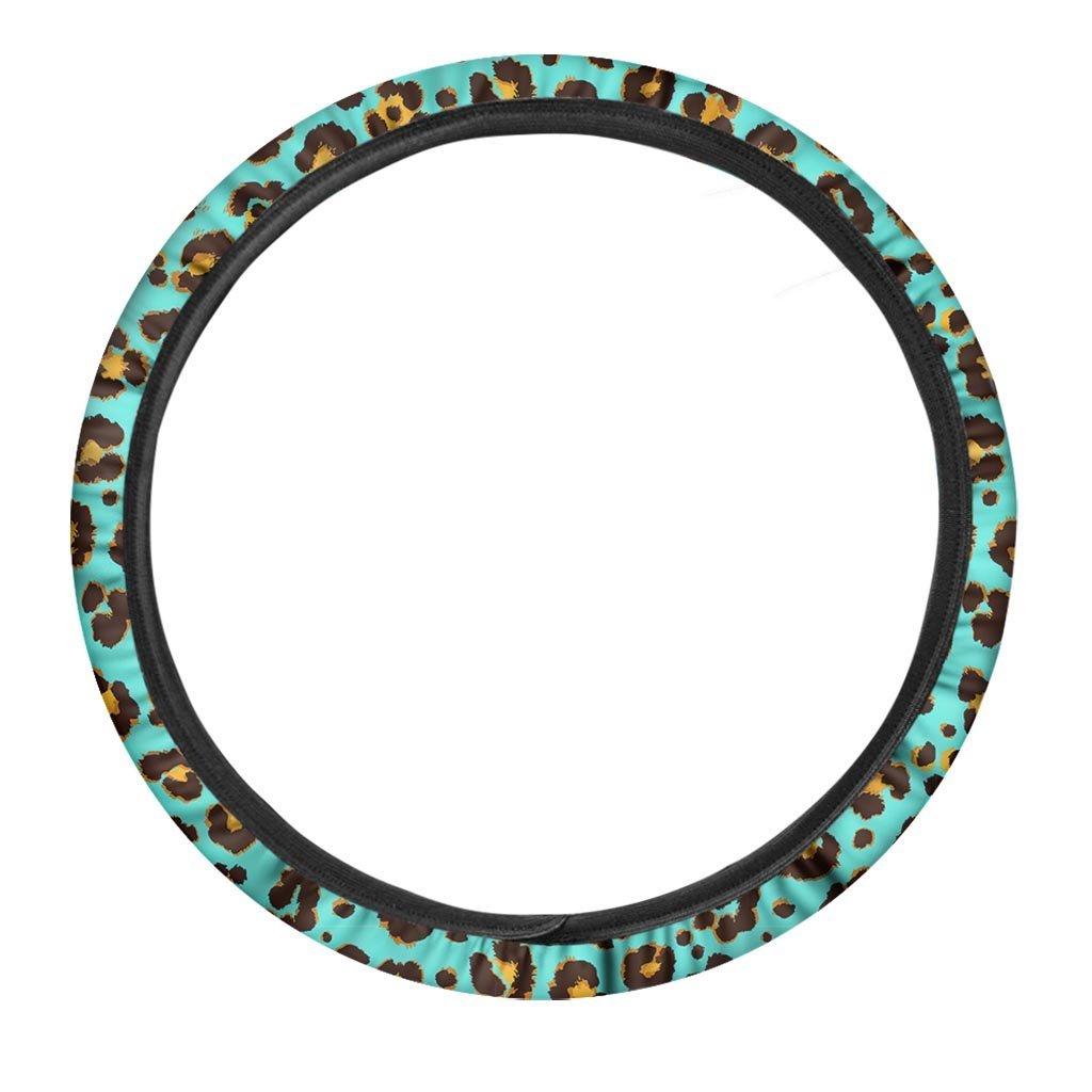 Teal Cheetah Steering Wheel Cover-grizzshop