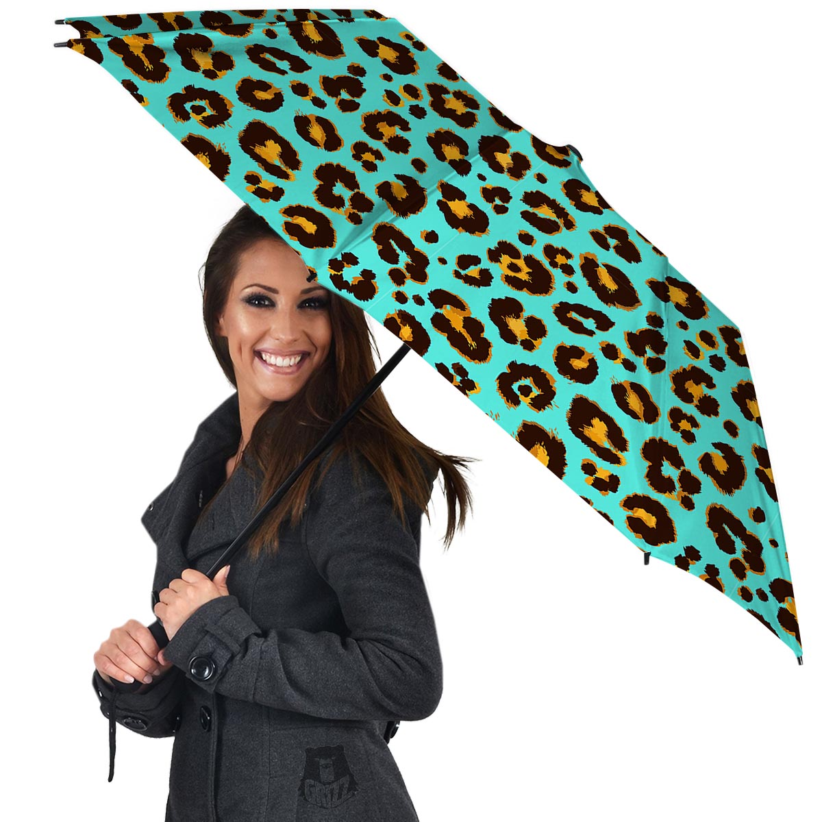 Teal Cheetah Umbrella-grizzshop
