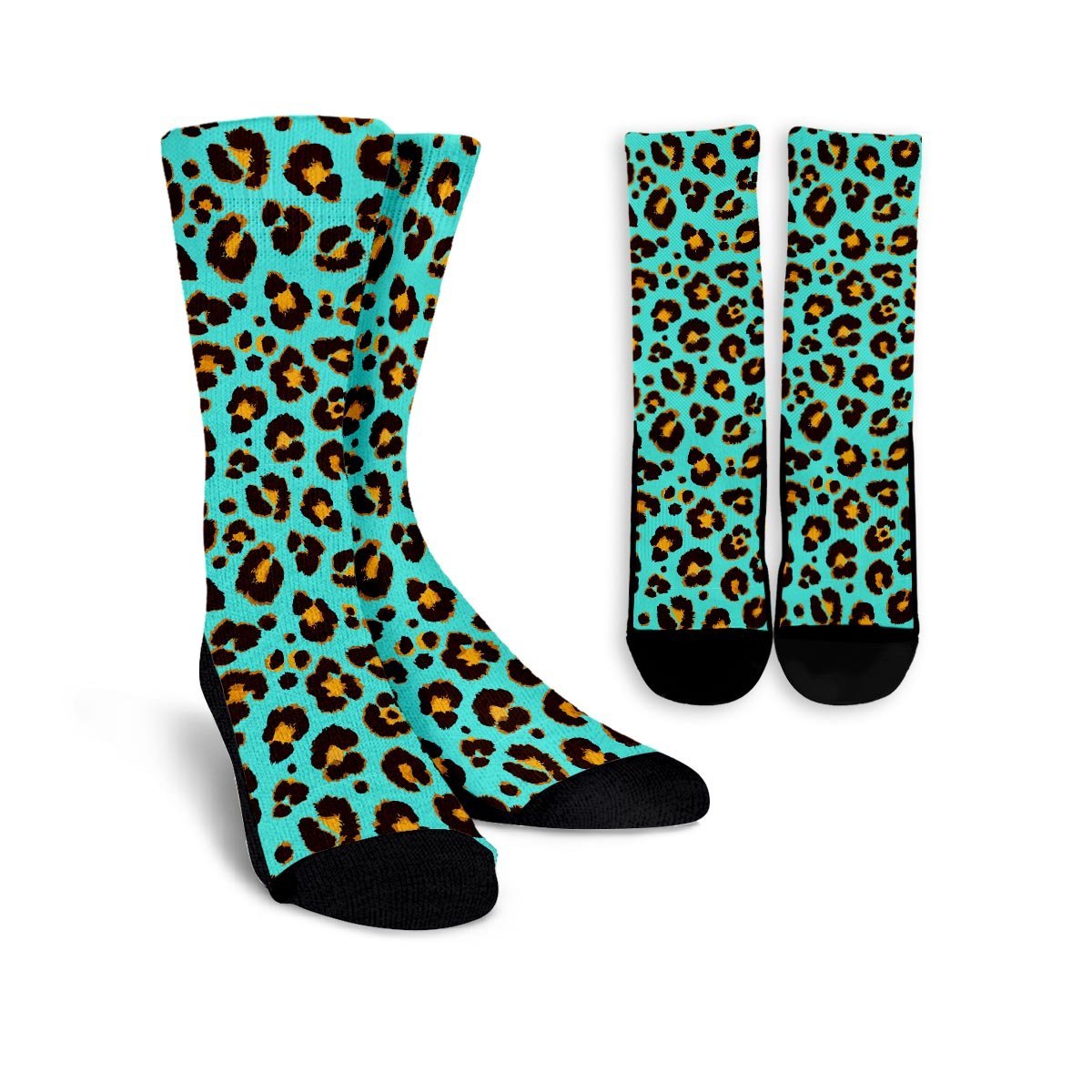 Teal Cheetah Unisex Socks-grizzshop