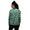 Teal Cheetah Women's Bomber Jacket-grizzshop